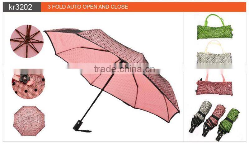 New Design Promotion Lace Automatic Umbrella For Lady