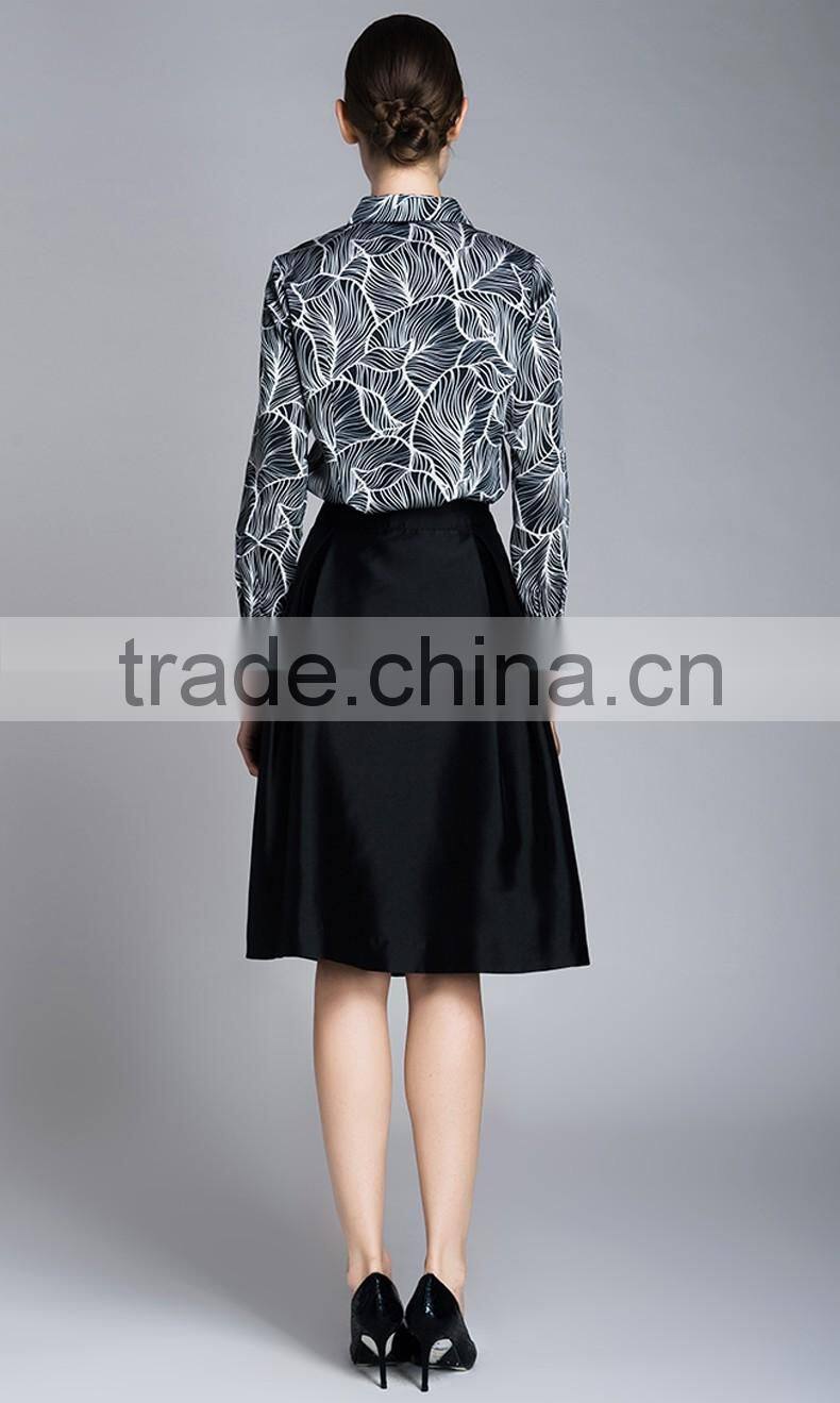 Spring-Summer Season Ladies Length Sleeve Printing Shirt Blouse