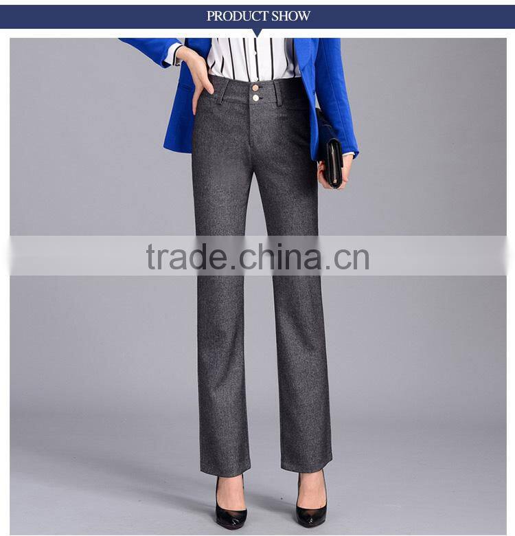 2017 female and straight legged trousers high waisted trousers pendant thin OL dress pants size middle-aged leisure pants custom