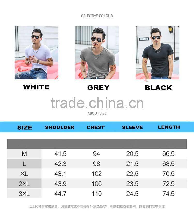 Fashion Best Selling Wholesale Cotton Custom Casual Men T Shirt V Neck