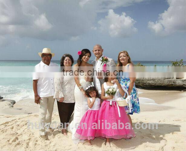 hot sell baby gown off shoulder flower girl dress blue