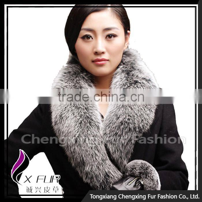 Collar-F17 Women Detachable Customed Color Real Fox Fur Collar