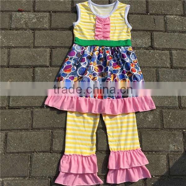 Easter spring fall 2016 ruffles baby girl boutique clothing holiday matching dots pants giggle moon girl cotton remake outfit
