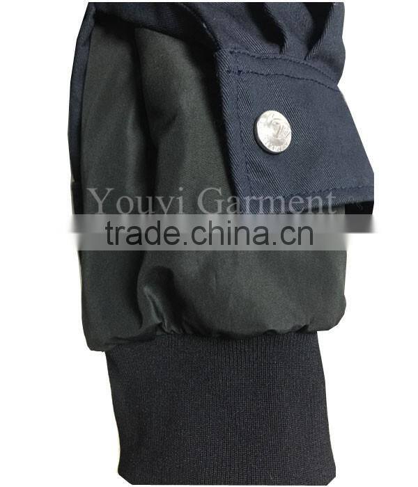 Flame retardant quilted warm winter safety workwear coverall with detachable insulation