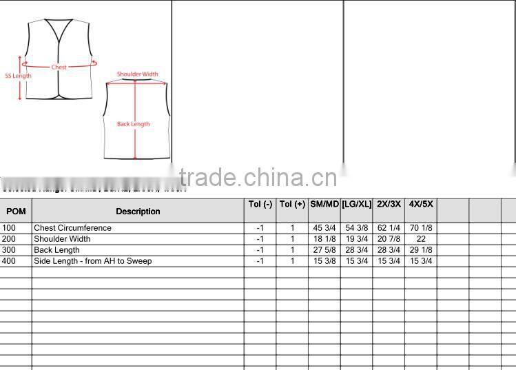 120gsm mesh ANSI 107 hook and loop fastener safety vest