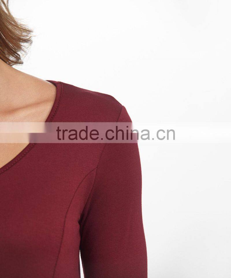 Newest Maternity Dresses With Burgundy Maternity Side-Slit Maxi Dress Fashion Women Clothing WD80817-19