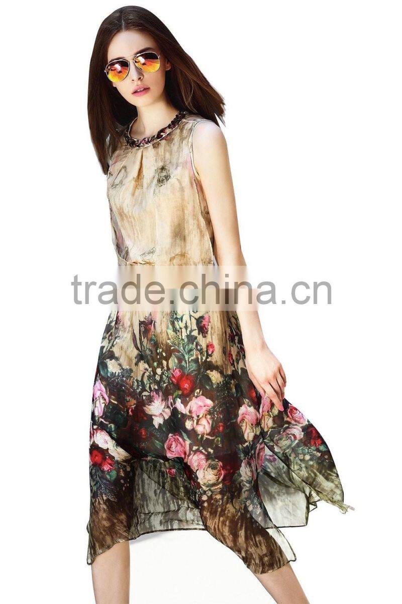 traditional 100 silk super thin see through sleeveless dress