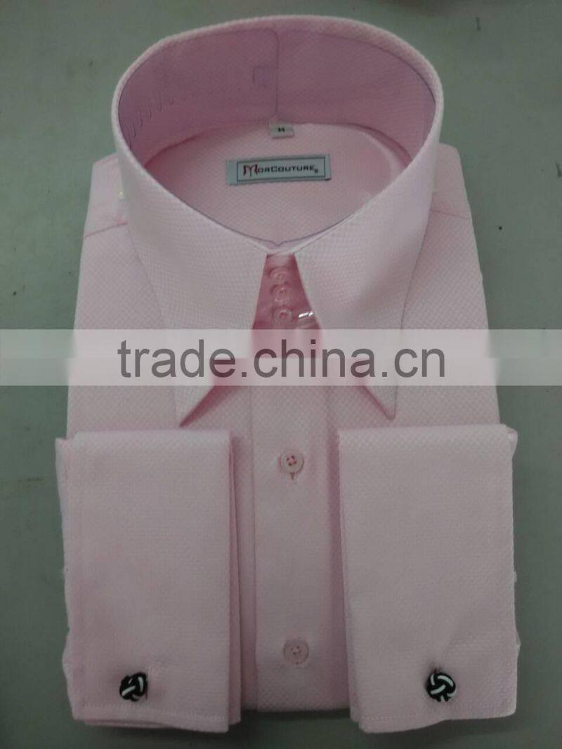 high collar french cuff men shirts