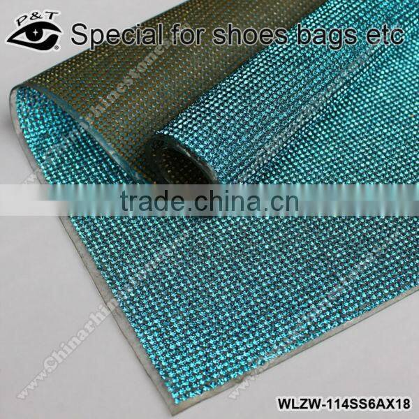 Hot fix rhinestone mesh 2mm ss06 aquamarine for shoes garment
