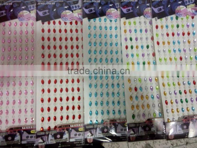 2014 fashion decorative crystal rhinestone sheet sticker creative wall sticker car sticker