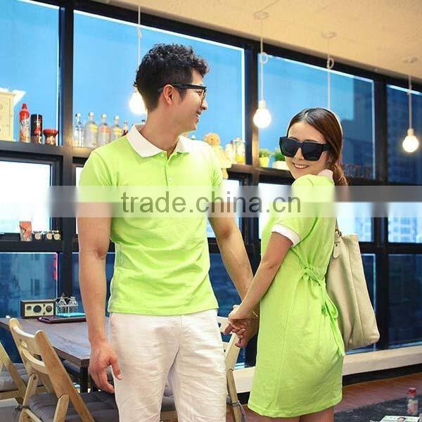 OEM production short sleeve polo shirt t shirt dress wholesale plain mint couple polo shirt