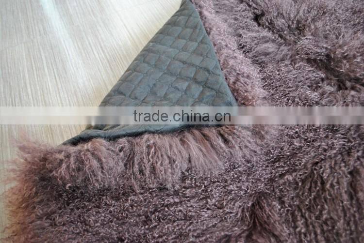 YR915 Genuine Mongolian Lamb Fur Blanket/Warm Winter Room Footcloth