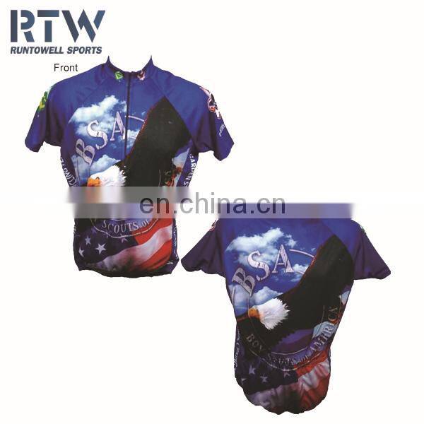Mens full sublimation custom dri fit cycling jersey