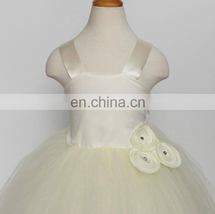 Ivory Flower Girl Tulle Dress Bridesmaid Dress Christening Gown Birthday Outfit