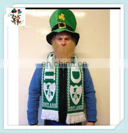 Ireland Shamrock Fancy Dress St Patricks Day Green Party Hats with Beard HPC-0251
