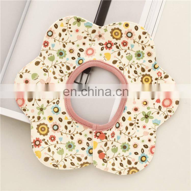 Wholesale price bandana bib cute flower shape cotton soft bandana bib