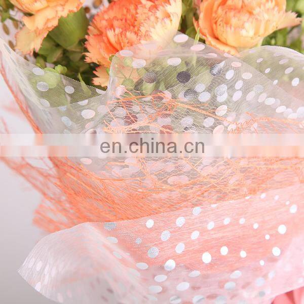2015 Best Selling Products Bronzing Organza Tolle Flower Wrapper Packing