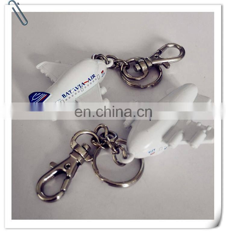 airline plane model promotion metal keychain pendants