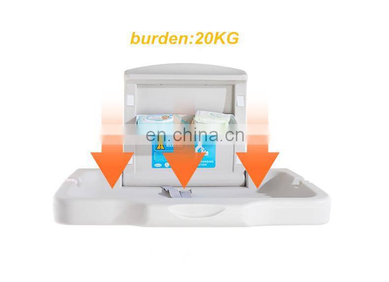 HDPE plastic bed table wall mounted infant diaper unit baby changing station for children