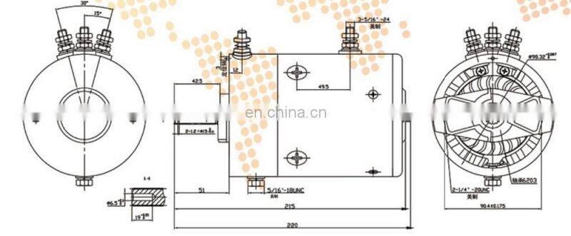 Brush Winch Hydraulic Pump Motor DC 12V 1.4KW