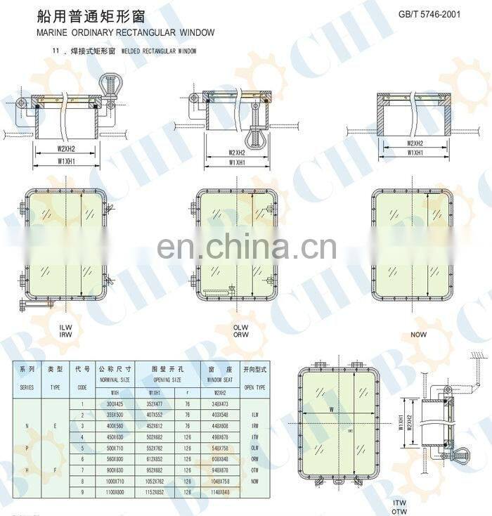 BOCHI Ship Aluminum Bolted Glass Marine Windows
