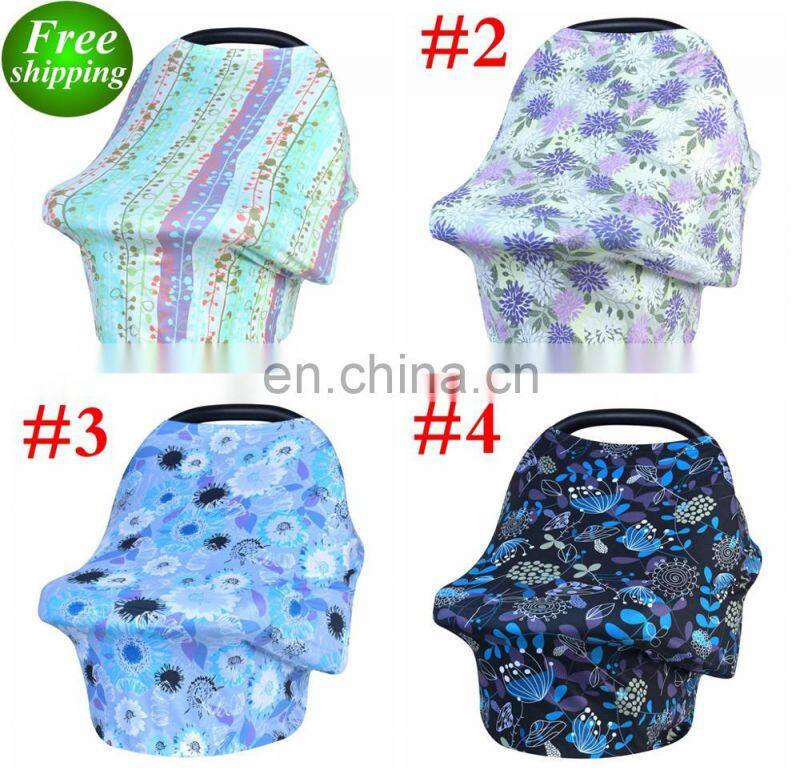 Hot selling printed shopping cart car seat canopy multi use breastfeeding cover up stroller car seat baby nursing cover
