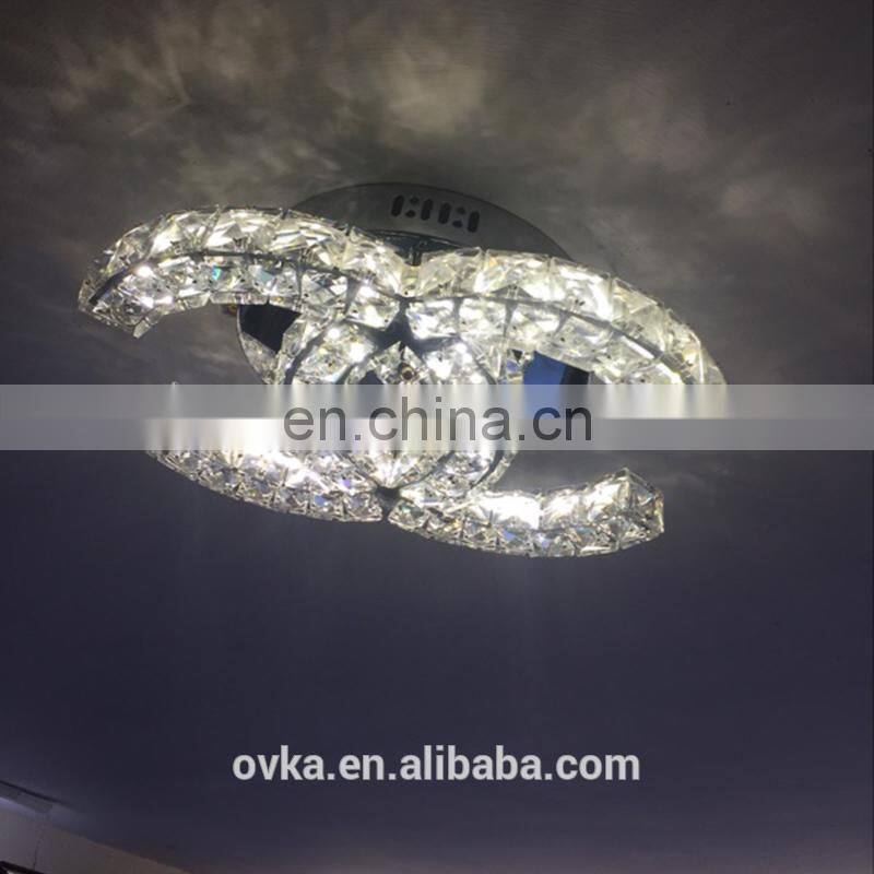 Luxury three-sided crystal ceiling lamp clear crystal lamp