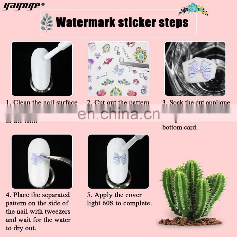 Gel Polish Temporary Tattoo Sticker Body Nail Patch 3D Stickers Art