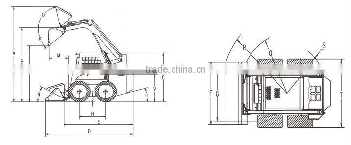 0.5m3 small mini skid steer loader with attachments