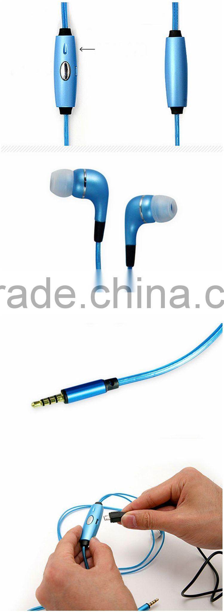 China manufacturer high quality Light earphones,Visible EL Flowing light earphones
