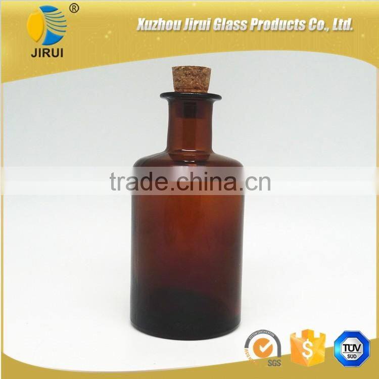 240ml amber color diffuser aroma glass bottles with wooden cork