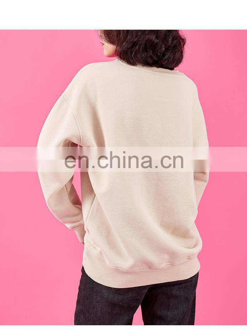 2021 autumn and winter new warm Korean round neck solid color fashion trend loose ladies pullover sweater