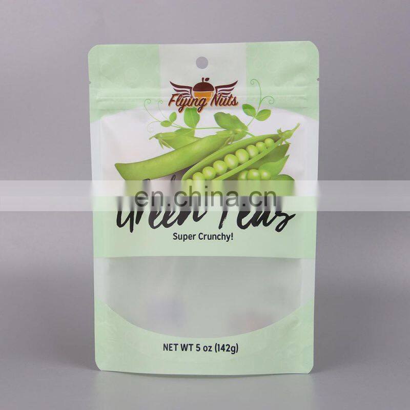 Custom printed Resealable transparent matte polyester film plastic packaging food bag with zipper