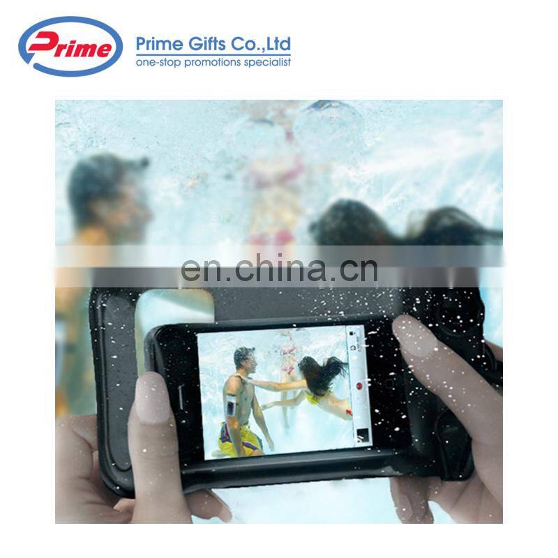 Promotion Gift Inflatable Mobile Phone Waterproof Plastic Bag with Lanyard