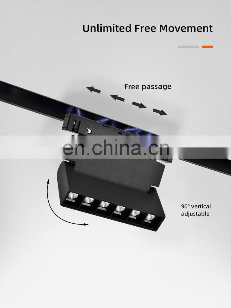 HUAYI New Arrival Indoor Grille Lamp Adjustable Ceiling Collapsible Magnetic Rail 6 12 Watt LED Track Light