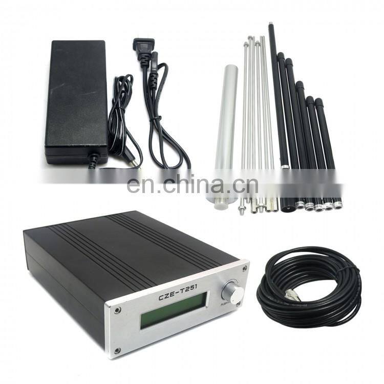 CZE-T251 0-25W 87-108MHz Stereo wireless Broadcast Station 12v FM Transmitter with Power Supply&Antenna