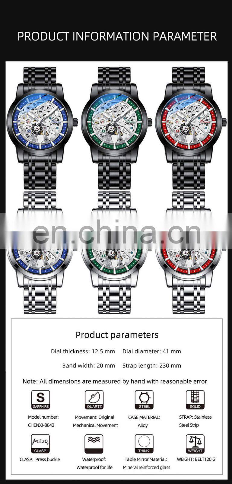 CHENXI 8842 Mechanical watches for man fashion Business Sports Wristwatches Male watches automatic watches men