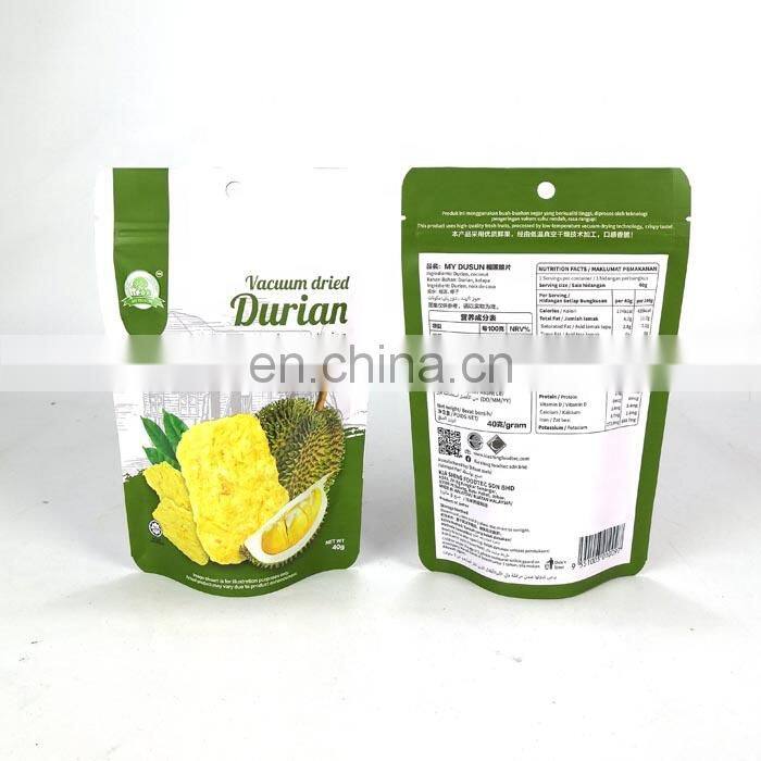 OEM Zip Lock Aluminum Stand Up Pouch Custom Print Snack Mango Vacuum Seal Bag Dried Fruit Food Packaging Bag