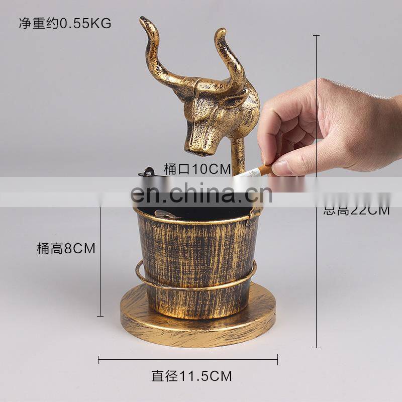 Retro creative Faucet Bird Deer Head Figurine Ashtray Vintage Handicraft for Home Bar Decoration Accessories Photography Props