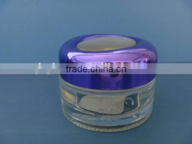 red glass cosmetic jars