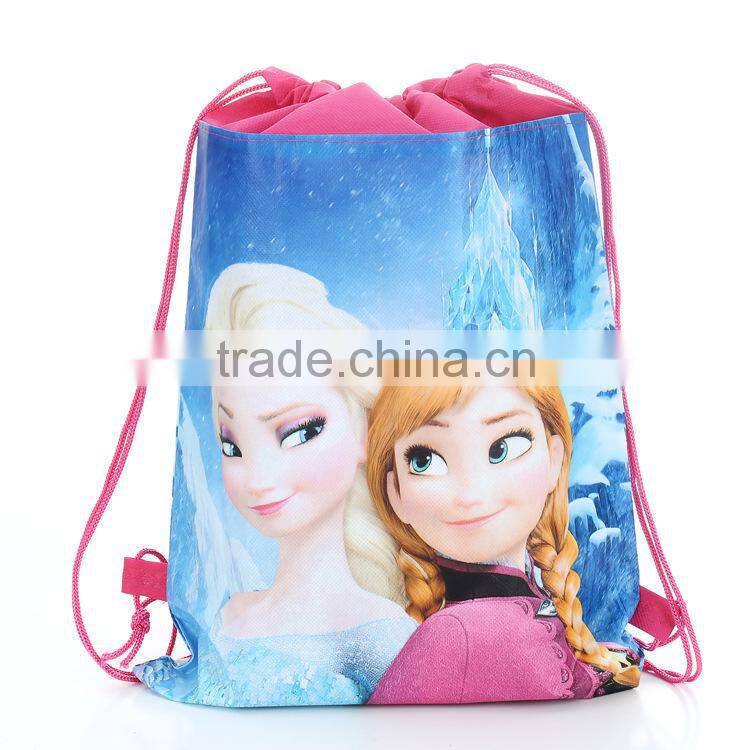 Environmental Cartoon Non-woven Bags Drawstring Backpack