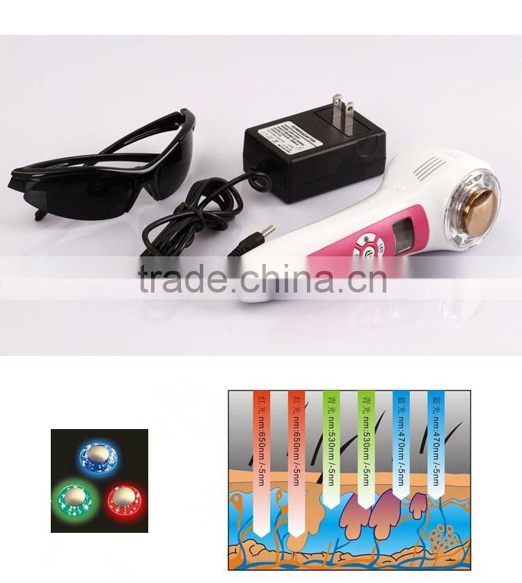 Home use 6 in 1 wrinkles acne removal hot and cold ion IPL facial beauty device