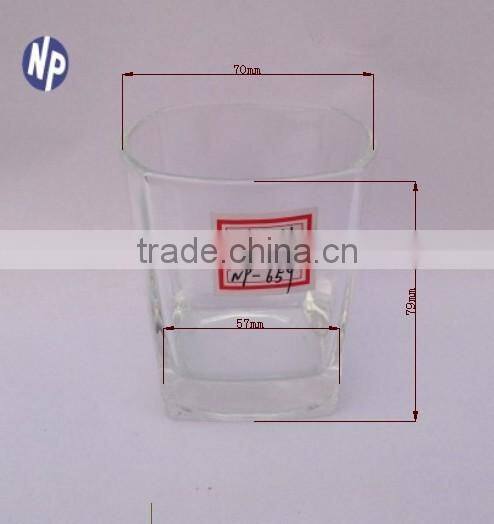 unbreakable squared shaped transparent glass drinking cups
