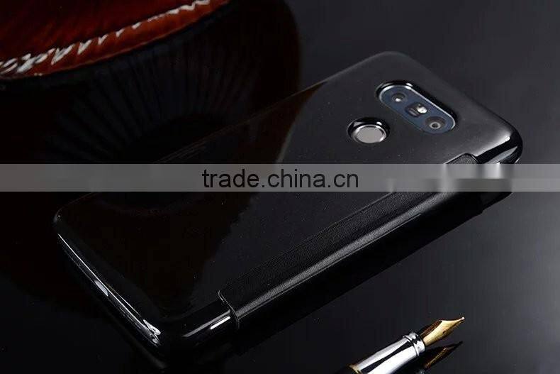 Electroplating Mirror Screen Flip Leather case for LG G5