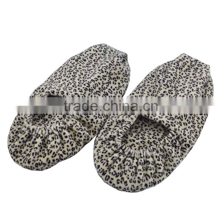 Leopard print fabric heat cold pack / warm slippers
