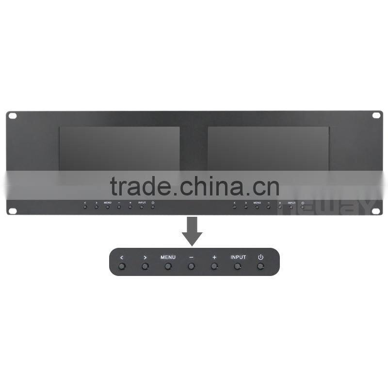 Live Scene dual 7'' dual touch monitor display VGA DVI LCD rack mount