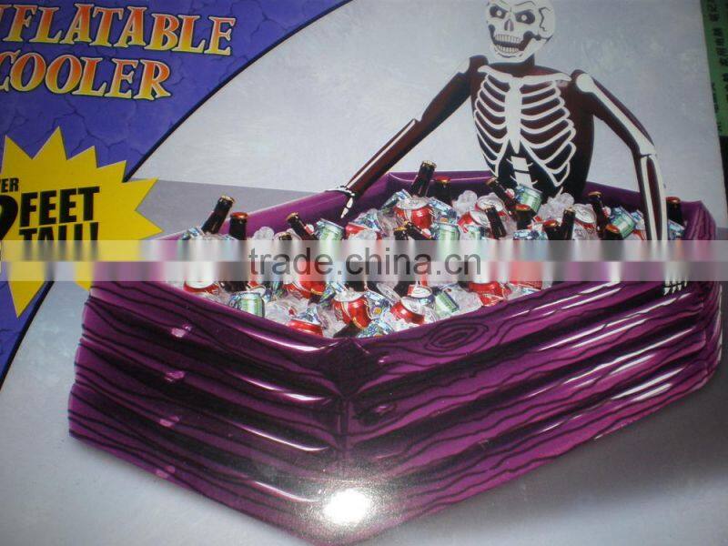 Inflatable ice cooler, pvc inflatable ghost cooler tub, palm tree buffet cooler
