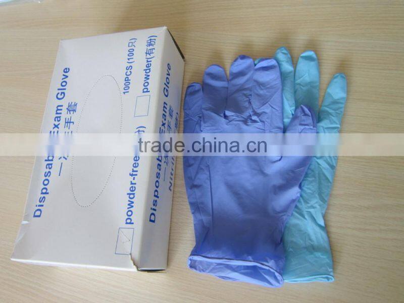 high quality blue nitrile exam gloves