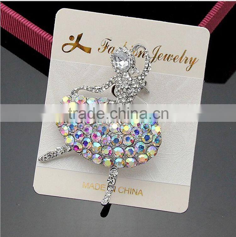 2016 Fashion Jewelry Manufacturers Selling Jewelry Dancing Ballet Girl Brooch Premium Corsage