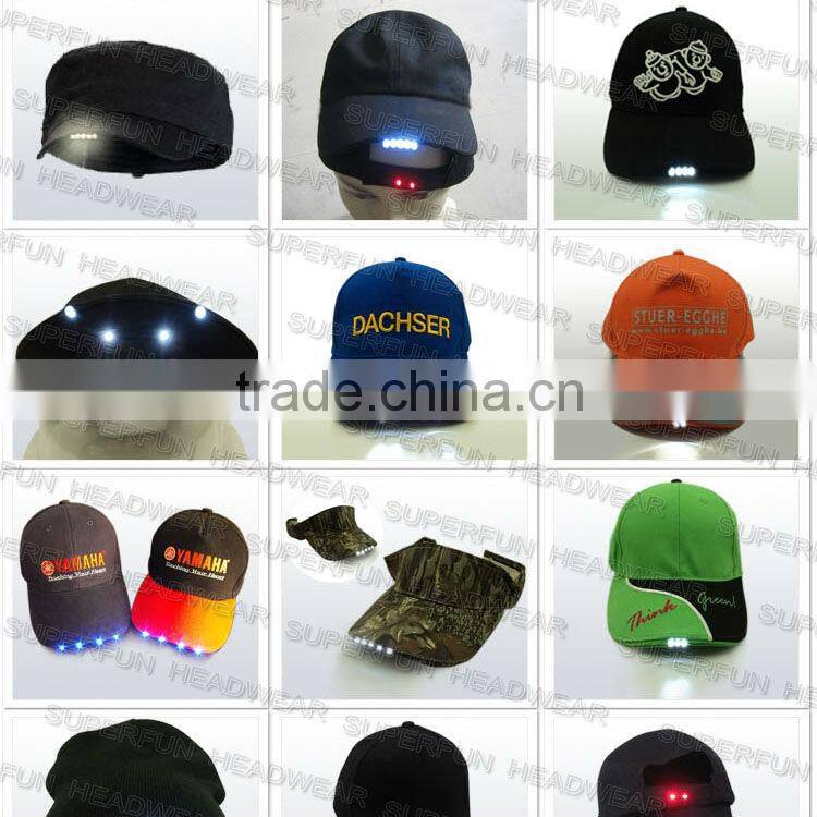 factory supply highest quality camouflage LED light caps
